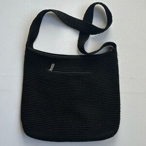 THE SAK Original Black Crochet Boho Purse Shoulder Bag